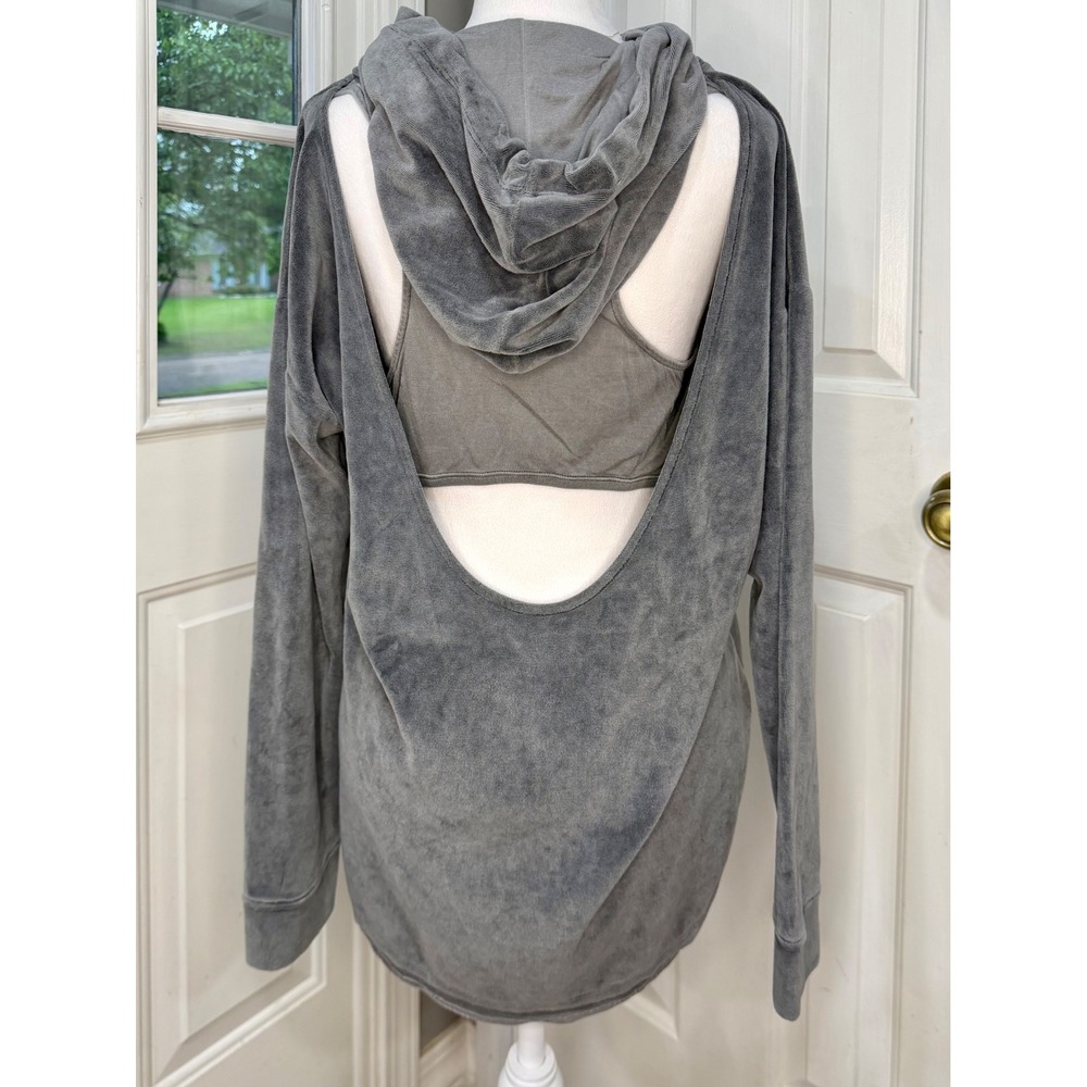 Young Fabulous &Broke YFB Velour Hoodie Open Back & Razorback Tank Attached Sz L